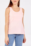 Double Layer Scoop Neck Plain Vest For Women  - Dropwear