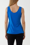 Royal Blue Double Layer Scoop Neck Plain Vest For Women ONE SIZE - Dropwear
