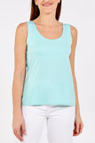 Sage Double Layer Scoop Neck Plain Vest For Women ONE SIZE - Dropwear