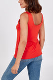 Double Layer Scoop Neck Plain Vest For Women  - Dropwear