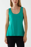 Silver Double Layer Scoop Neck Plain Vest For Women ONE SIZE - Dropwear