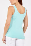 Light Blue Double Layer Scoop Neck Plain Vest For Women ONE SIZE - Dropwear