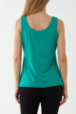 Light Khaki Double Layer Scoop Neck Plain Vest For Women ONE SIZE - Dropwear