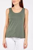 Bubblegum Pink Double Layer Scoop Neck Plain Vest For Women ONE SIZE - Dropwear