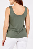 Dark Grey Double Layer Scoop Neck Plain Vest For Women ONE SIZE - Dropwear
