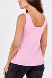 Double Layer Scoop Neck Plain Vest For Women  - Dropwear