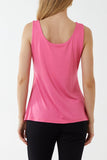 Khaki Double Layer Scoop Neck Plain Vest For Women ONE SIZE - Dropwear