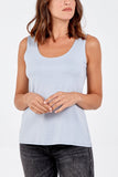 Double Layer Scoop Neck Plain Vest For Women  - Dropwear