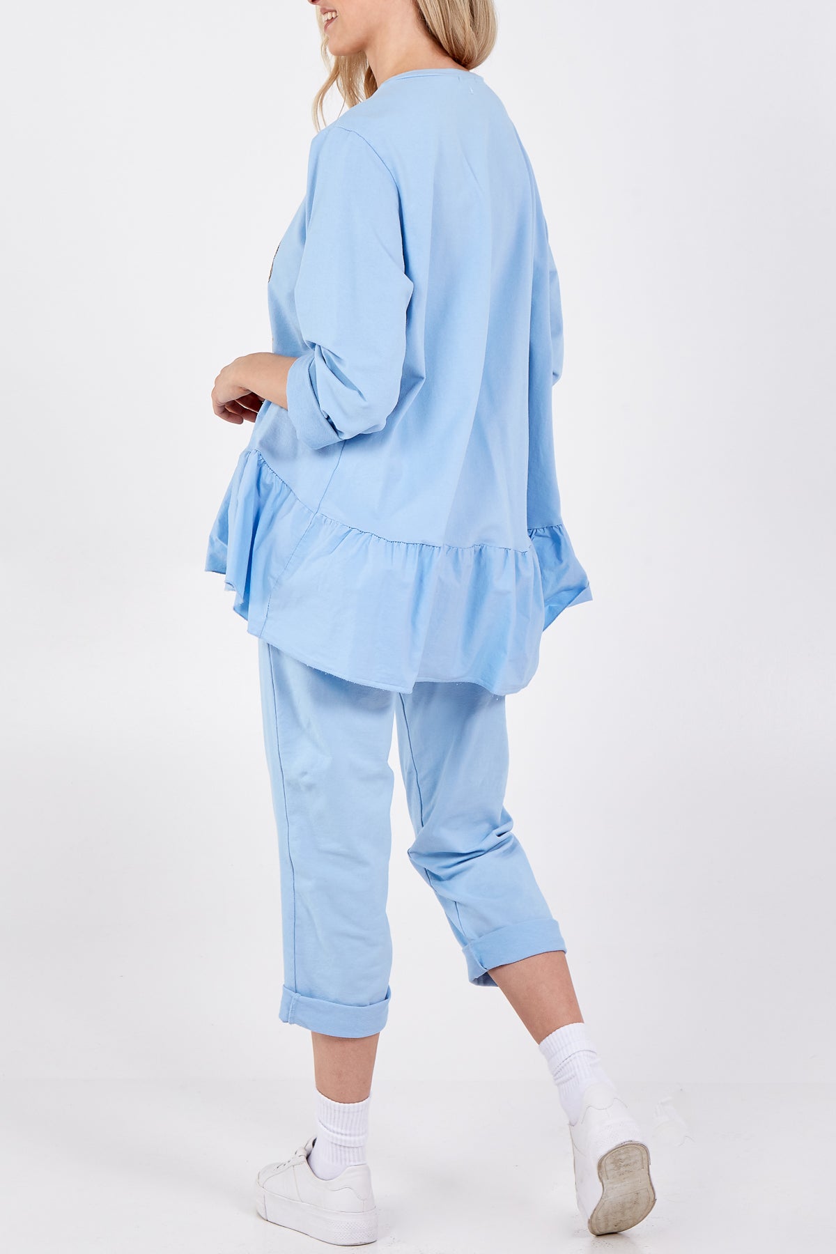 Butterfly Frill Hem Lounge Set For Women  - Dropwear