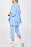 Butterfly Frill Hem Lounge Set For Women  - Dropwear