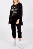 Butterfly Frill Hem Lounge Set For Women  - Dropwear