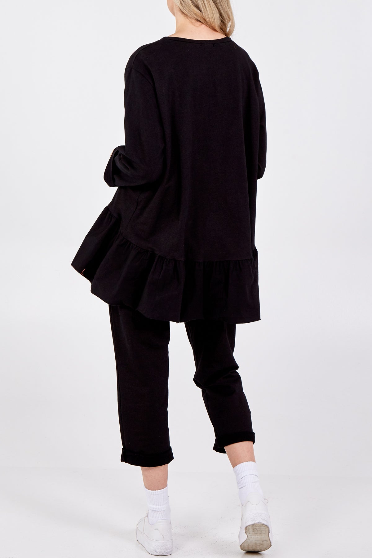 Butterfly Frill Hem Lounge Set For Women  - Dropwear