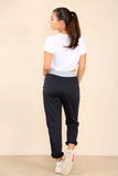 Khaki Plus Size Italian Plain Drawstring Cotton Joggers For Women 22 - Dropwear