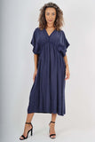 Italian Drawestring Front Flared Linen Dress For Women  - Dropwear