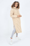Italian Quilted Hooded Long Jacket Coat For Women  - Dropwear