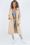 Italian Quilted Hooded Long Jacket Coat For Women  - Dropwear