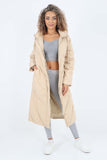 Italian Quilted Hooded Long Jacket Coat For Women  - Dropwear