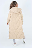 Italian Quilted Hooded Long Jacket Coat For Women  - Dropwear