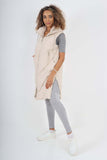 Italian Padded Pockets Hooded Zip up Long Gilet For Women  - Dropwear
