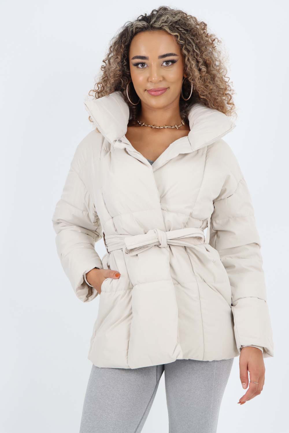 Italian Belted Hooded Jacket Coat For Women  - Dropwear