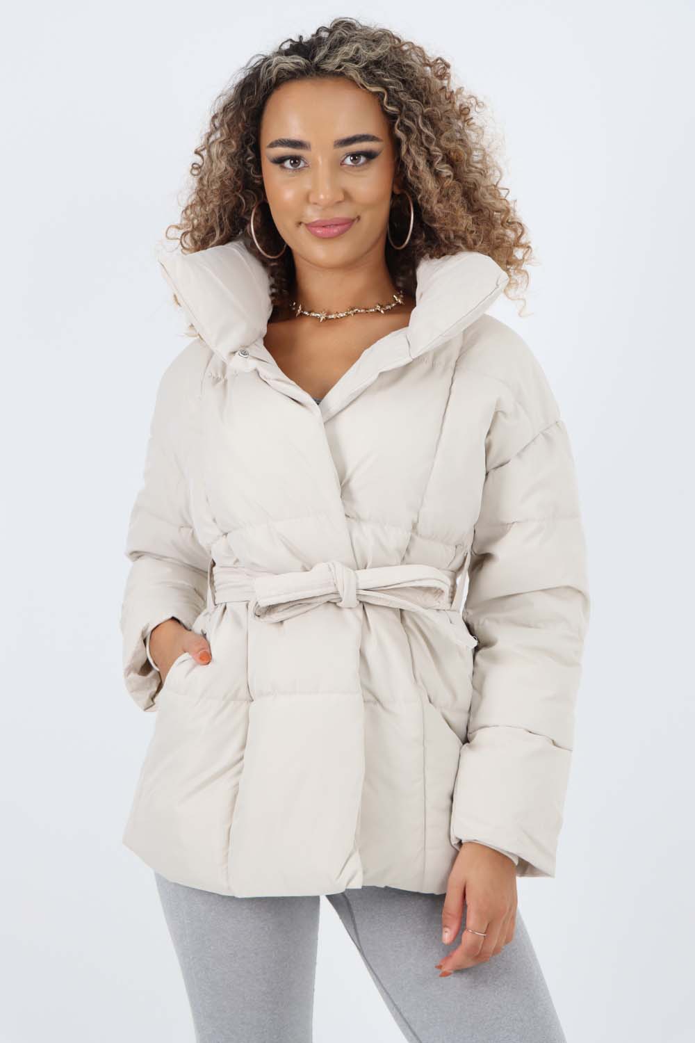 Italian Belted Hooded Jacket Coat For Women  - Dropwear