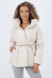 Italian Belted Hooded Jacket Coat For Women  - Dropwear