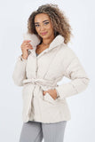 Italian Belted Hooded Jacket Coat For Women  - Dropwear