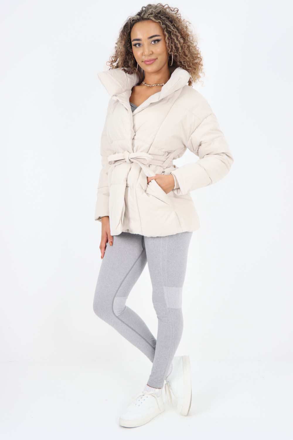 Italian Belted Hooded Jacket Coat For Women  - Dropwear
