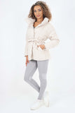 Italian Belted Hooded Jacket Coat For Women  - Dropwear