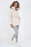 Italian Belted Hooded Jacket Coat For Women  - Dropwear