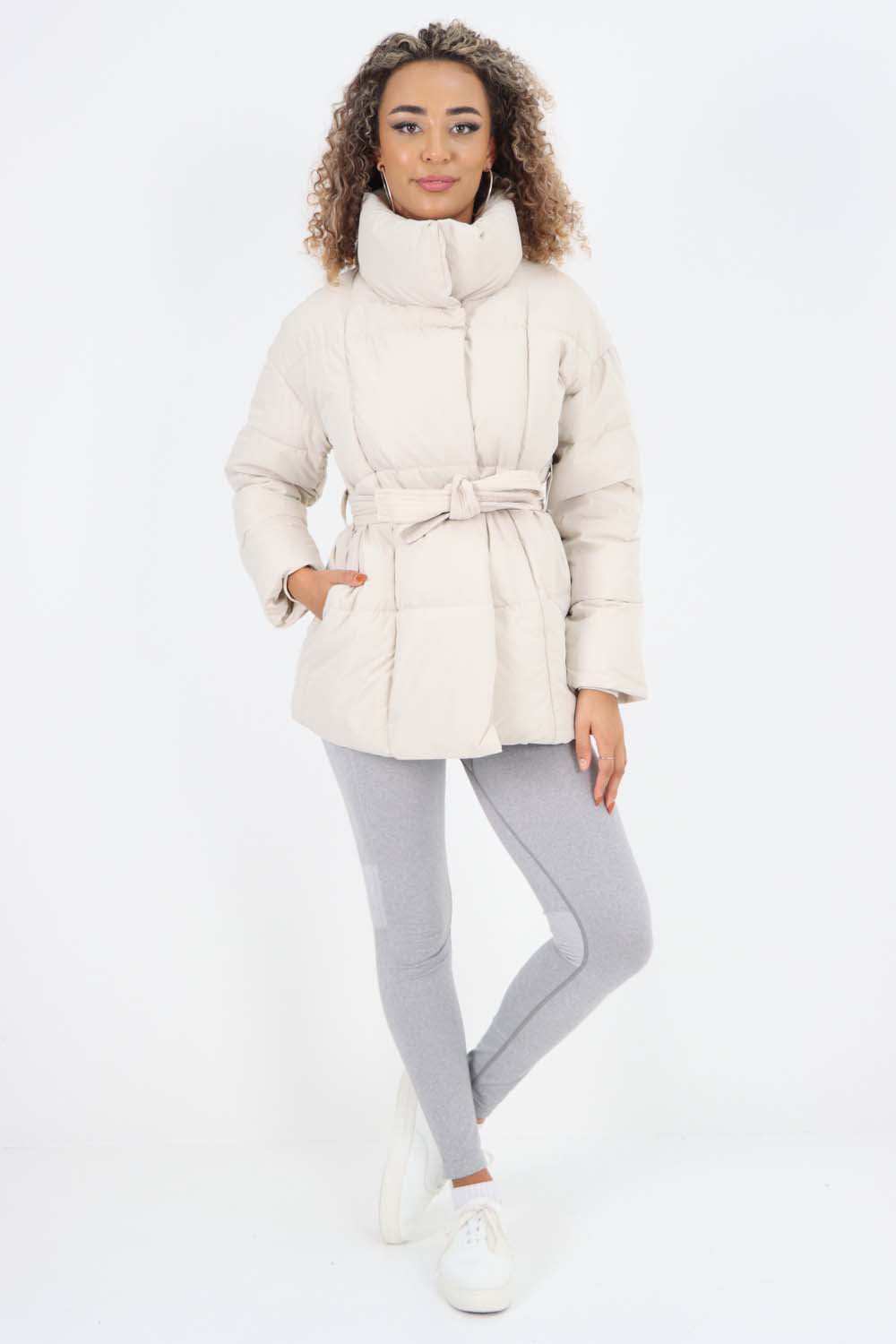 Italian Belted Hooded Jacket Coat For Women  - Dropwear