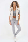 Italian Padded Pockets Hooded Gilet For Women  - Dropwear