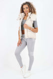 Italian Padded Pockets Hooded Gilet For Women  - Dropwear