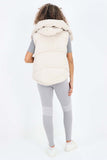 Italian Padded Pockets Hooded Gilet For Women  - Dropwear