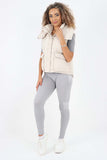 Italian Padded Pockets Hooded Gilet For Women  - Dropwear