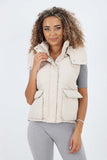 Italian Padded Pockets Hooded Gilet For Women  - Dropwear