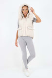 Italian Padded Pockets Hooded Gilet For Women  - Dropwear