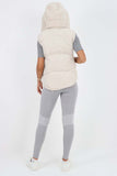 Italian Padded Pockets Hooded Gilet For Women  - Dropwear