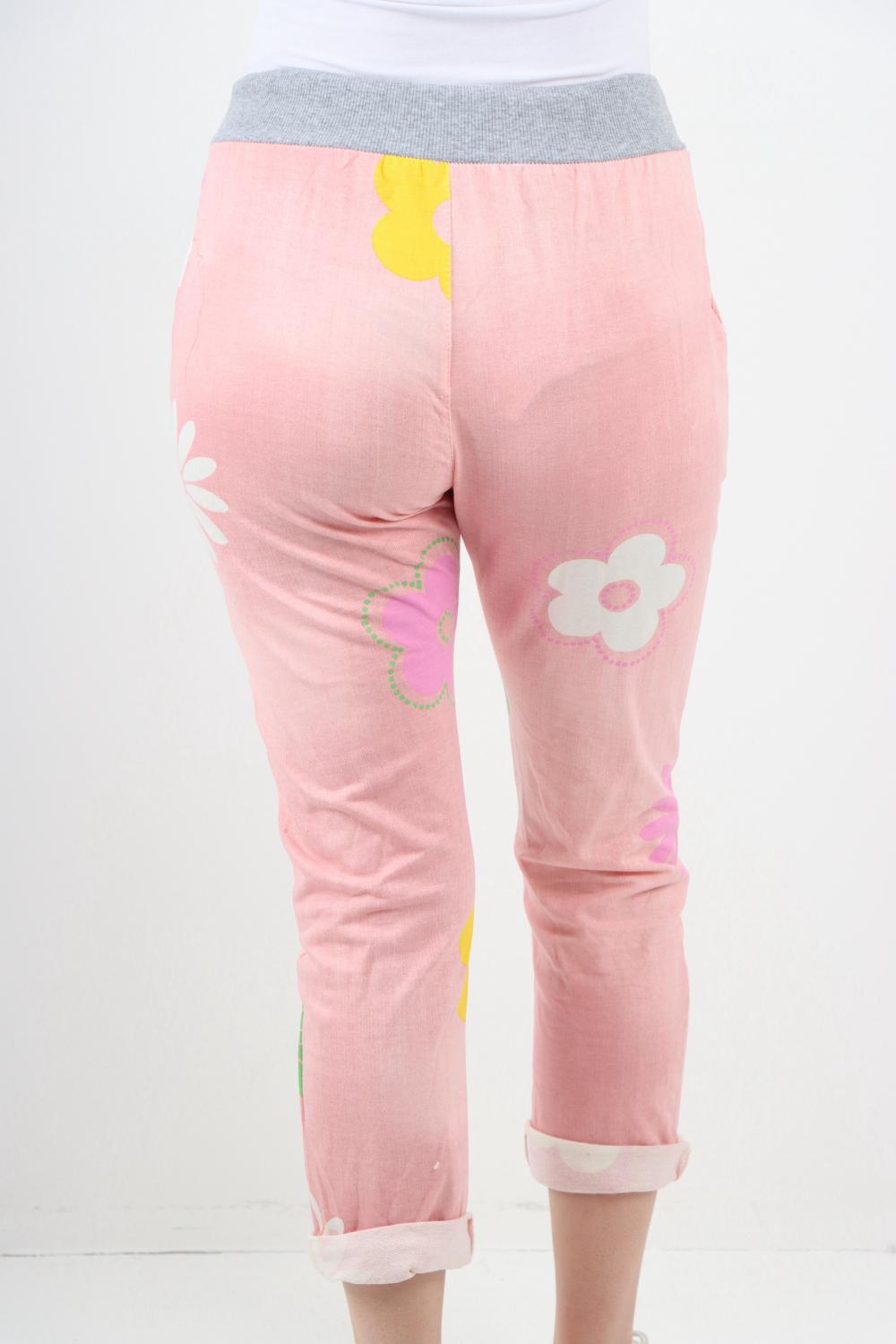 Light Denim Daisy Flower Print Sweatpants For Women 22 - Dropwear