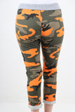 Green Italian Camouflage Print Trousers For Women 18 - Dropwear
