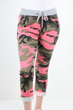 Yellow Italian Camouflage Print Trousers For Women 14 - Dropwear