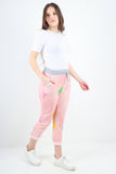 Dark Denim Daisy Flower Print Sweatpants For Women 20 - Dropwear