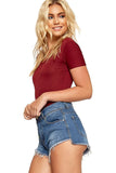 White Plain Short Sleeve Bodysuits For Women 8-10 - Dropwear