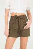 Coffee Stretch Paper Bag Shorts For Women LARGE - Dropwear
