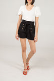 Coffee Stretch Paper Bag Shorts For Women SMALL - Dropwear