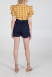 Default Title Paperbag Waist Contrast Stitch Short For Women MEDIUM - Dropwear