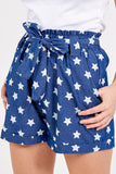 Denim High Waisted Star Print Shorts For Women MEDIUM - Dropwear