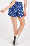 Denim High Waisted Star Print Shorts For Women LARGE - Dropwear