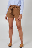Black Paperbag Tied Waist Shorts For Women SMALL - Dropwear