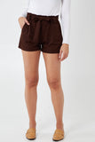 Khaki Paperbag Tied Waist Shorts For Women MEDIUM - Dropwear